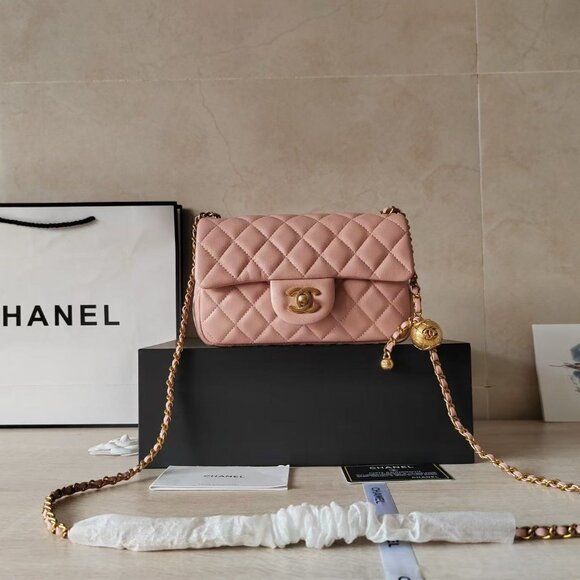 CHANEL Mini Square Bag with Ball  Like New - Picture 3 of 6